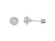 .30 Ct Round Simulated White Opal Diamond 925 Sterling Silver Stud Earrings