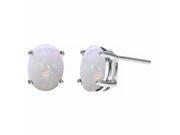1.50 Ct Oval Lab Created White Opal 925 Sterling Silver Stud Earrings