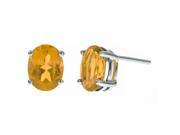 2.00 Ct Oval Natural Yellow Citrine 925 Sterling Silver Stud Earrings