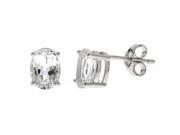 3.00 Ct Oval Natural White Topaz 925 Sterling Silver Stud Earrings