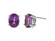 2.00 Ct Oval Natural Purple Amethyst 925 Sterling Silver Stud Earrings