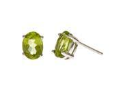 2.50 Ct Oval Natural Green Peridot 925 Sterling Silver Stud Earrings