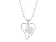 Metro Jewelry Stainless Steel Clover Heart Pendant Necklace