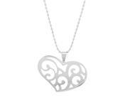 Metro Jewelry Stainless Steel Cut Out Heart Pendant Necklace