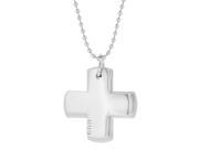 Metro Jewelry Stainless Steel Cross Pendant Necklace with Cubic Zirconium