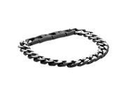 Stainless Steel Curb Chain Bracelet Black IP Plating Lock Extension