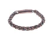 Metro Jewelry Stainless Steel Wheat Chain Bracelet Brown Ion Plating
