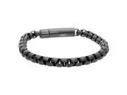 Metro Jewelry 7 mm Round Box Chain Bracelet in Black IP Stainless Steel