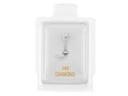 14K White Gold 1.7mm .02 cttw Diamond Nose Ring Curve Stud 14K White Gold 1.7mm .02 cttw Diamond Nose Ring Curve Stud