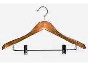 Hardwood Suit Hanger w Trouser Clamps Set of 12 by Proman