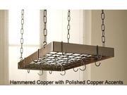 Rectangle Grid Pot Rack Copper Metal Accents by Rogar