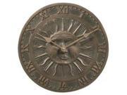 Sunface Clock Bronze by Whitehall