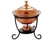 Copper 3 Quart Round Décor Copper over Stainless Steel Chafing Dish