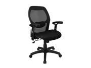 Flash Furniture Mid Back Super Mesh Office Chair with Black Fabric Seat and Knee Tilt Control [LF W42 GG]