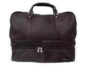 False Bottom Sports Bag Chocolate Leather by Piel Leather