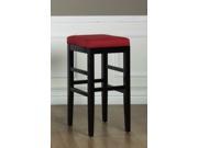 Sonata 26 Stationary Barstool with Red Micro Fiber by Armen Living