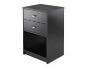 Winsome Ava Accent Table with 2 Drawer in Black Finish