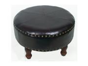 Large Round Faux Leather Stool by International Caravan
