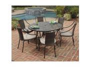 Stone Harbor 7PC Dining Set with Round Table and Six Laguna Arm Chairs by Home Styles