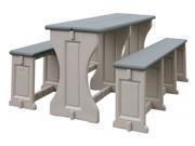 All Resin Picnic Table Bench Set Gray Warm Gray by Confer Plastics