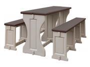 All Resin Picnic Table Bench Set Portabello Warm Gray by Confer Plastics