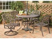 5 Pc Rust Brown Dining Set 48 Table and 4 Swivel Chairs by Home Styles