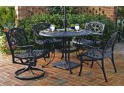 5 Pc Black Dining Set 48 Table and 4 Swivel Chairs by Home Styles