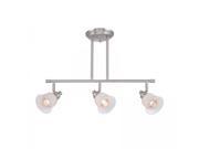 Lite Source 3 Lite Ceiling Lamp Polished Silver Frost Glass Shade LS 18723