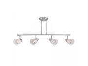 Lite Source 4 Lite Ceiling Lamp Polished Silver Frost Glass Shade LS 18724