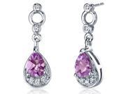 Simply Classy 2.00 Carats Pink Sapphire Dangle Earrings in Sterling Silver