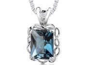 2.50 cts Radiant Cut London Blue Topaz Pendant in Sterling Silver