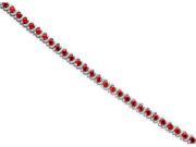 Time tested Classic 7.00 carats total weight Round Cut Garnet Gemstone Tennis Bracelet in Sterling Silver