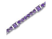 One of a Kind Design 5.75 carats total weight Princess Round Cut Amethyst Bracelet in Sterling Silver