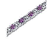 Antique Styling 6.00 carats total weight Oval Cut Amethyst Gemstone Bracelet in Sterling Silver