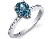 Uniquely Sophisticated 1.25 Carats London Blue Topaz Ring in Sterling Silver Size 9