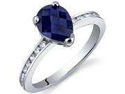 Uniquely Sophisticated 1.50 Carats Blue Sapphire Ring in Sterling Silver Size 9