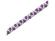 Always Glamorous 4.75 carats total weight Round Shape Amethyst Gemstone Bracelet in Sterling Silver