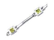 Exclusive Chic 2.00 carats total weight Princess Cut Peridot Gemstone Bracelet in Sterling Silver