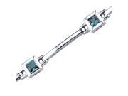 Exclusive Chic 2.25 carats total weight Princess Cut London Blue Topaz Gemstone Bracelet in Sterling Silver