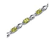Exquisite Classic 5.50 carats total weight Oval Shape Peridot Gemstone Bracelet in Sterling Silver