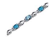 Exquisite Classic 5.50 carats total weight Oval Shape London Blue Topaz Gemstone Bracelet in Sterling Silver