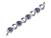 Lovely Fantasy Round Shape Blue Sapphire Gemstone Bracelet in Sterling Silver