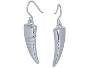Elegant Sterling Silver Horn Shaped Fish Hook Earrings