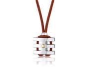 Handsome and Strong Stainless Steel Coiled style Gold plated Rivet Pendant on a Red Wax Cord for Men