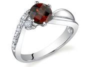 Ethereal Curves 1.00 carats Garnet Ring in Sterling Silver Size 7