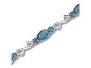 Designed just for you 12.50 carats total weight Oval Round Cut London Blue Topaz Gemstone Bracelet in Sterling Silver