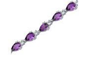 Chic and Beautiful 5.50 carats total weight Pear Shape Amethyst White CZ Gemstone Bracelet in Sterling Silver