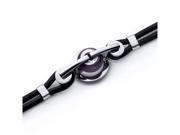 Amethyst Glass Roundel Bead Stainless Steel Silicon Bracelet