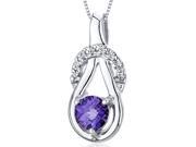 Oravo SP10092 0.75 Ct. Round Cut Alexandrite in Sterling Silver Pendant with 18 Necklace