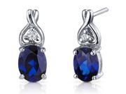 Classy Style 3.50 ct Blue Sapphire Oval Cut Cubic Zirconia Earrings in Sterling Silver